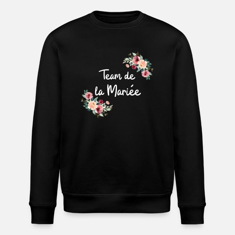 Braut Team Blumen - Stanley/Stella Unisex Bio-Sweatshirt ROLLER - Schwarz