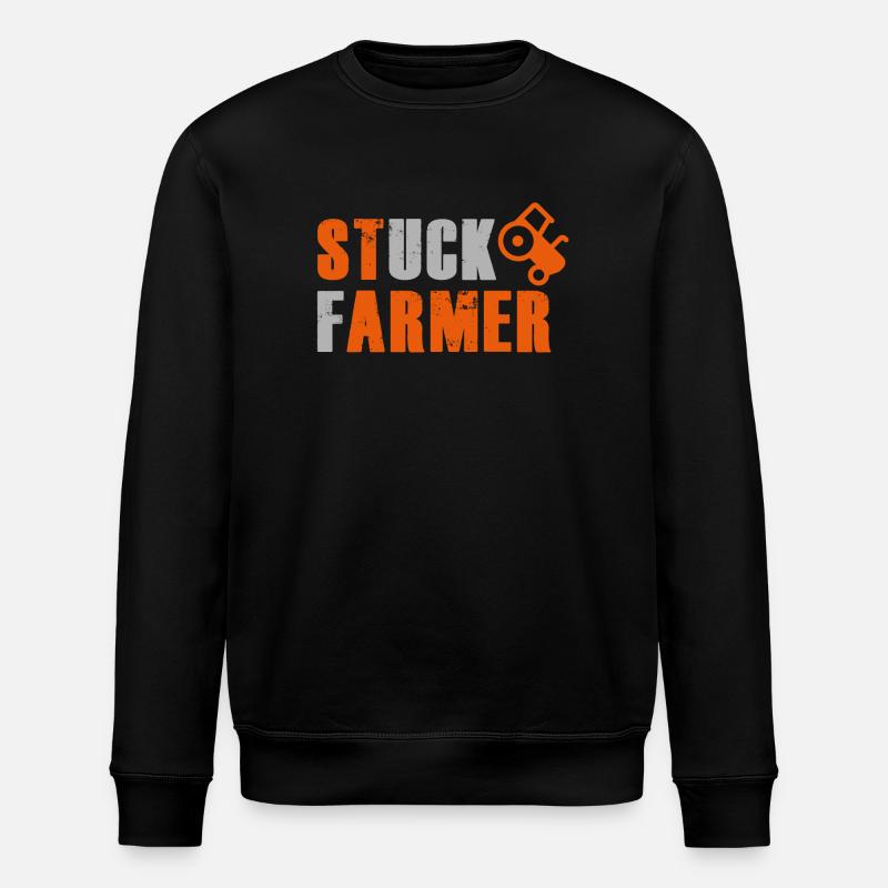 STUCK FARMER DARK - Stanley/Stella ROLLER Unisex Organic Sweatshirt - black
