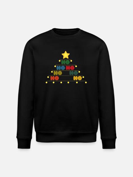 Ho Ho Ho - Weihnachtsbaum mit Stern - Stanley/Stella Unisex Bio-Sweatshirt ROLLER - Schwarz