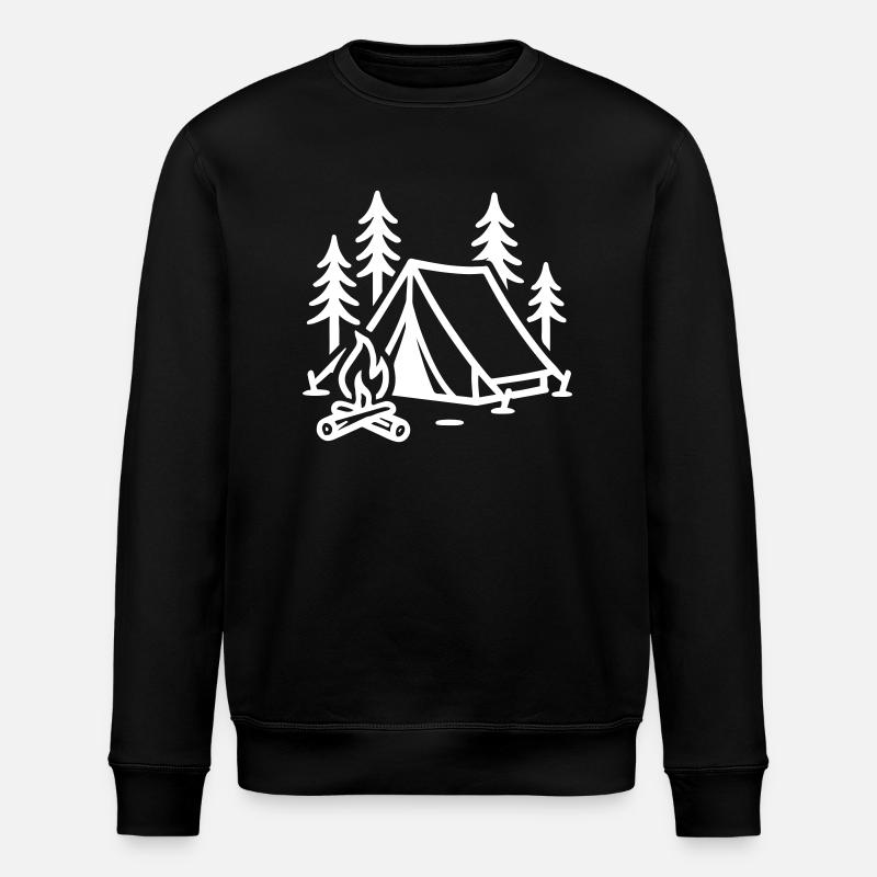 Tent Campfire Nature - Stanley/Stella ROLLER Unisex Organic Sweatshirt - black