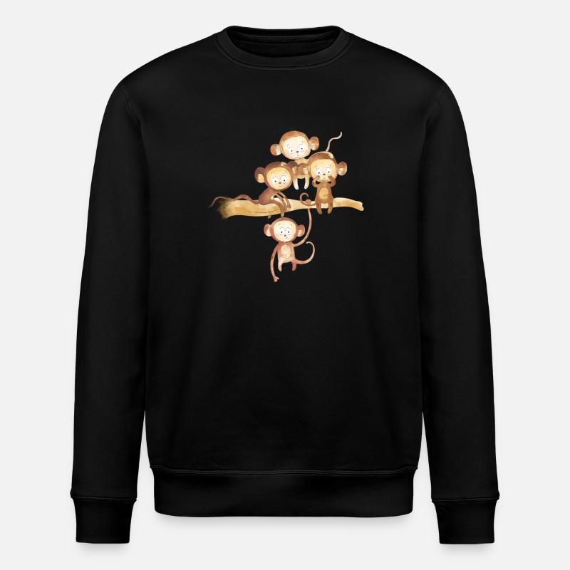 Affen, die gaffen! - Stanley/Stella Unisex Bio-Sweatshirt ROLLER - Schwarz