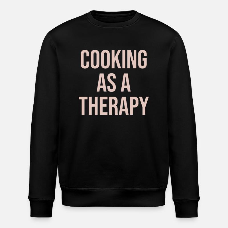 cooking as a therapy Kochdesign mit Bedeutung - Stanley/Stella Unisex Bio-Sweatshirt ROLLER - Schwarz