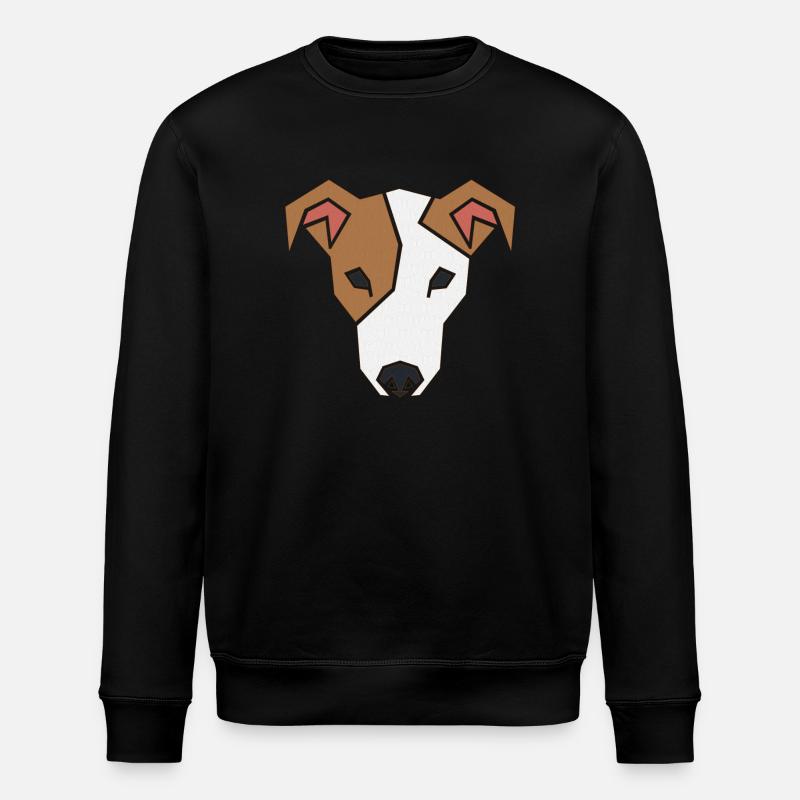 Jack Russell Faces 2a - Stanley/Stella ROLLER Unisex Organic Sweatshirt - black
