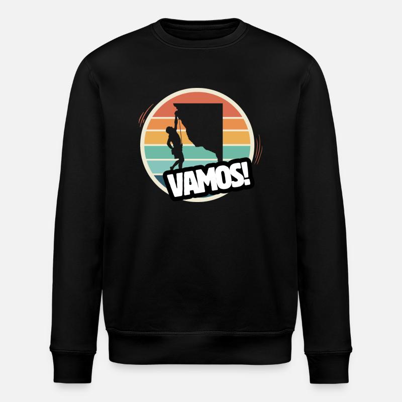 Vamos Retro Climbing - Stanley/Stella ROLLER Unisex Organic Sweatshirt - black