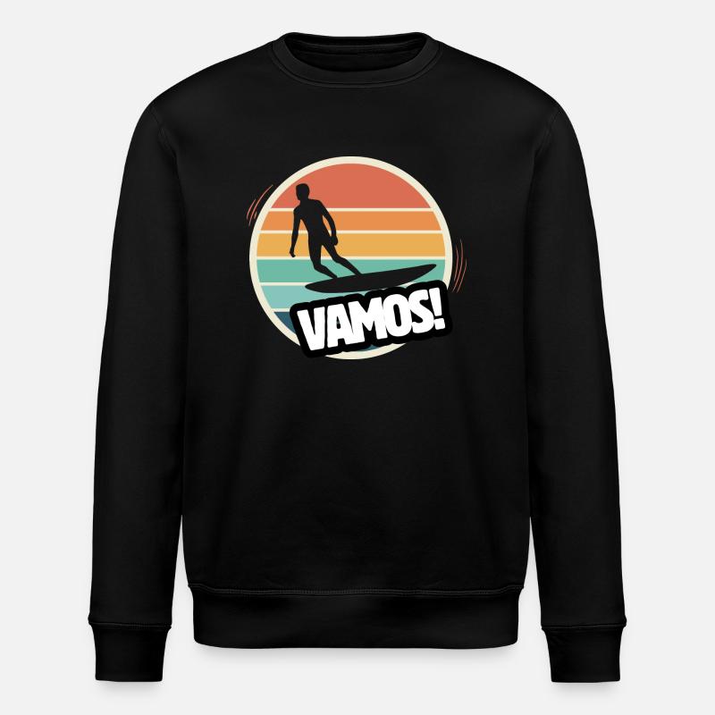 Vamos Retro Surf - Stanley/Stella ROLLER Unisex Organic Sweatshirt - black
