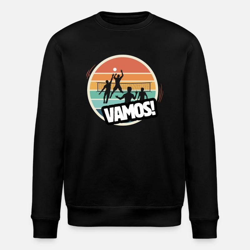 Vamos beach volleyball retro - Stanley/Stella ROLLER Unisex Organic Sweatshirt - black