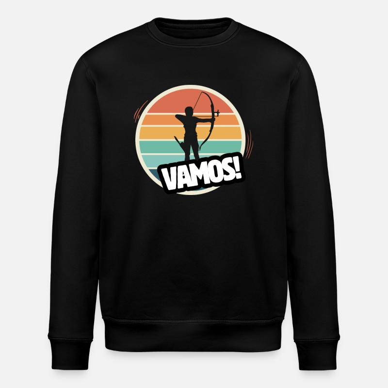 Vamos Bogenschießen Retro - Stanley/Stella Unisex Bio-Sweatshirt ROLLER - Schwarz