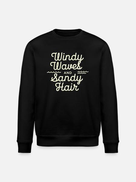 windy waves - Stanley/Stella Unisex Bio-Sweatshirt ROLLER - Schwarz