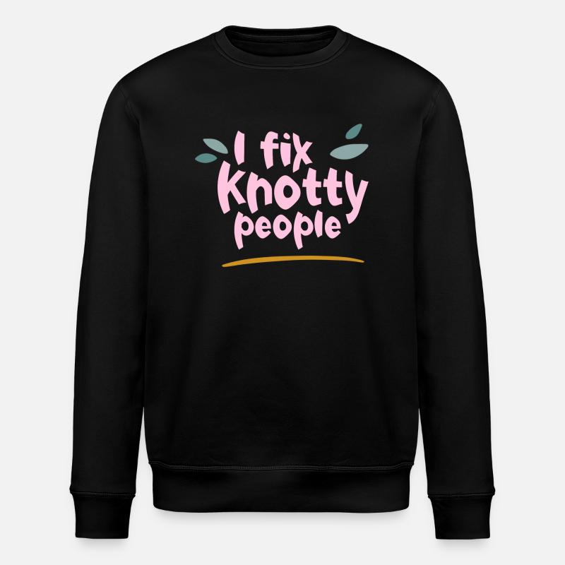 I Fix Knotty People 2 - Stanley/Stella Unisex Bio-Sweatshirt ROLLER - Schwarz