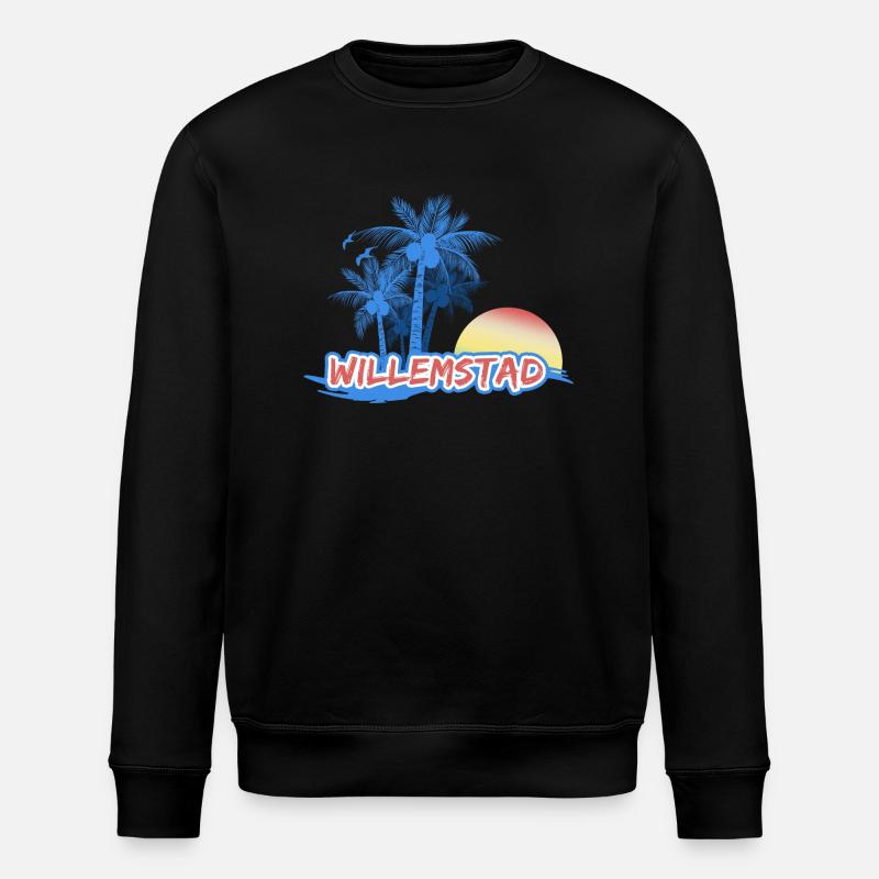 Willemstad Beach - Stanley/Stella ROLLER Unisex Organic Sweatshirt - black