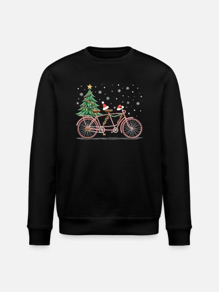 Fahrrad Weihnachtsbeleuchtung - Stanley/Stella Unisex Bio-Sweatshirt ROLLER - Schwarz