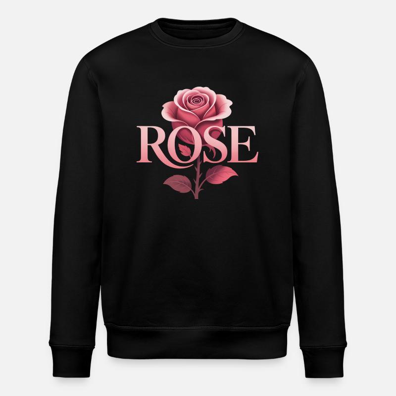 Rose - Logo botanique cool - Sweat bio ROLLER Stanley/Stella Unisexe - noir