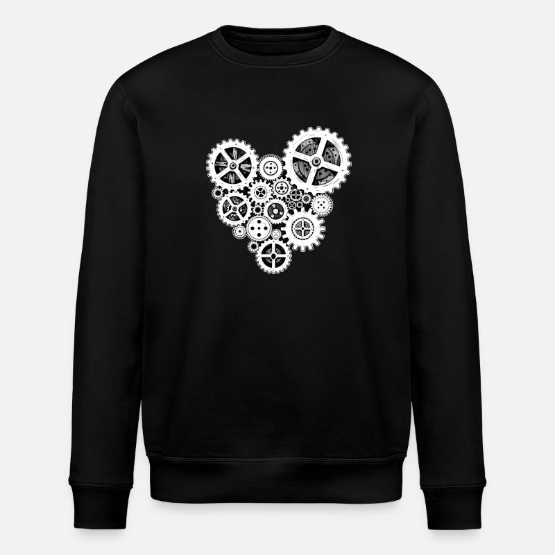 steampunk heart - Stanley/Stella ROLLER Unisex Organic Sweatshirt - black