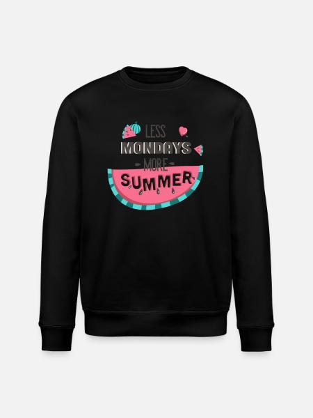 Less Mondays-Typografie - Stanley/Stella Unisex Bio-Sweatshirt ROLLER - Schwarz