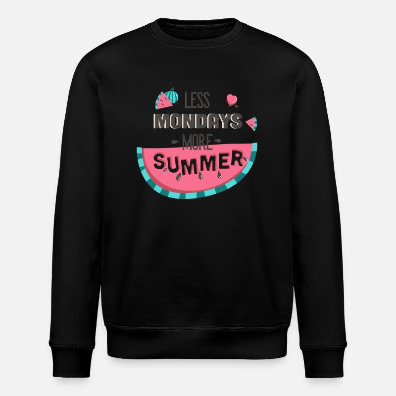 Less Mondays-Typografie - Stanley/Stella Unisex Bio-Sweatshirt ROLLER - Schwarz