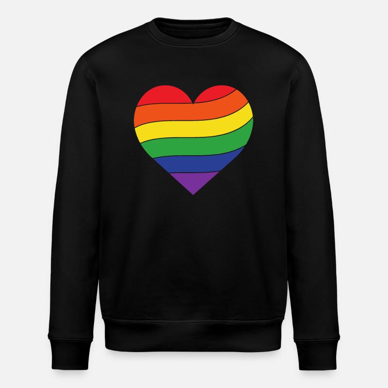 Rainbow Heart | Pride - Stanley/Stella ROLLER Unisex Organic Sweatshirt - black