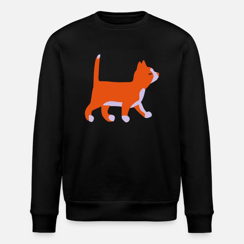 Kleine Katze geht - Stanley/Stella Unisex Bio-Sweatshirt ROLLER - Schwarz
