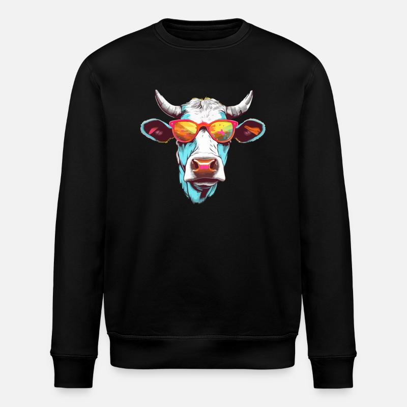 Mima la vache à lunettes - Sweat bio ROLLER Stanley/Stella Unisexe - noir