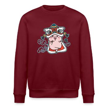 Dragon cochon - Sweat bio ROLLER Stanley/Stella Unisexe - bordeaux - Devant - Nik (191cm)