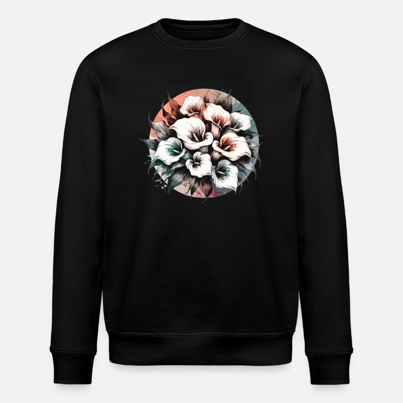 Lys Calla dessinés - Sweat bio ROLLER Stanley/Stella Unisexe - noir