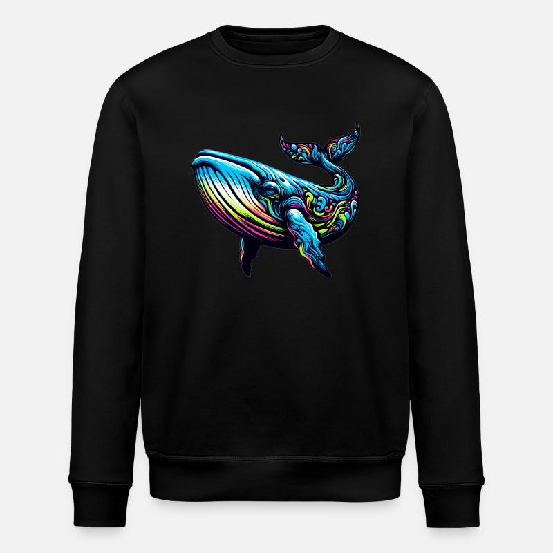 Baleine bleue - Sweat bio ROLLER Stanley/Stella Unisexe - noir