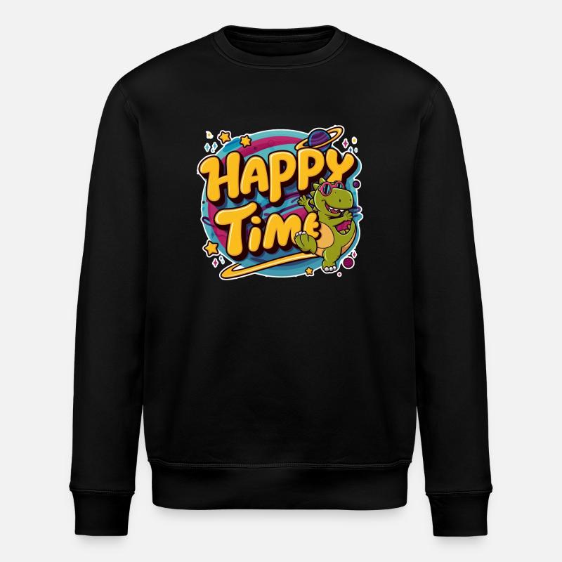 dinosaure temps heureux - humour - Sweat bio ROLLER Stanley/Stella Unisexe - noir