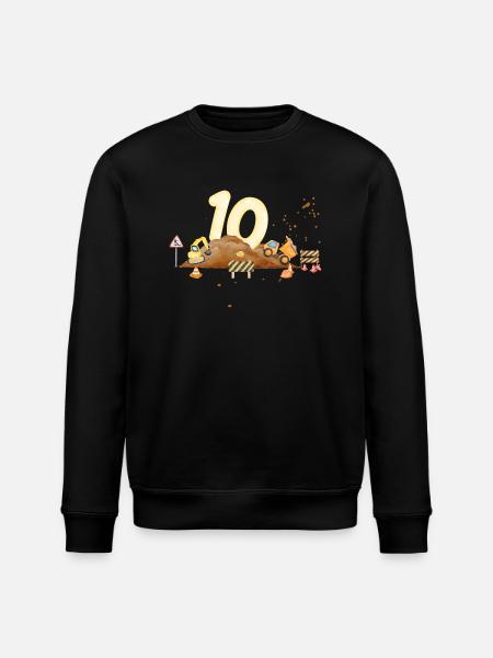 10th Anniversary Construction Site - Stanley/Stella ROLLER Unisex Organic Sweatshirt - black