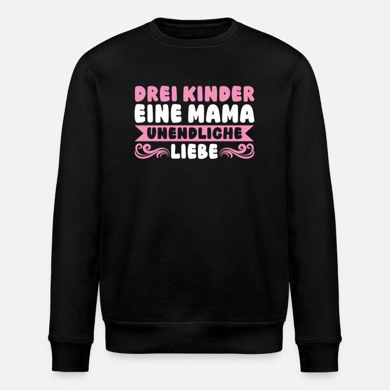 Mama Von 3 Kindern - Stanley/Stella Unisex Bio-Sweatshirt ROLLER - Schwarz