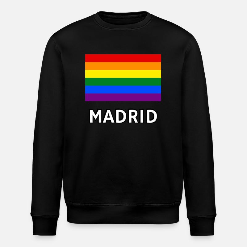 Drapeau de la fierté Madrid - Sweat bio ROLLER Stanley/Stella Unisexe - noir