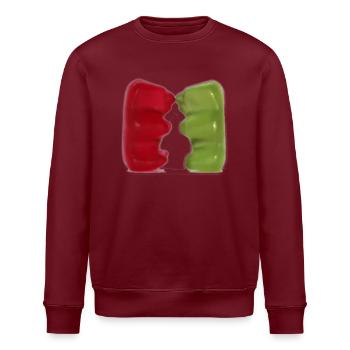 Gummibärchen Kuss - Stanley/Stella Unisex Bio-Sweatshirt ROLLER - Burgunderrot - Vorne - Nik (191cm)