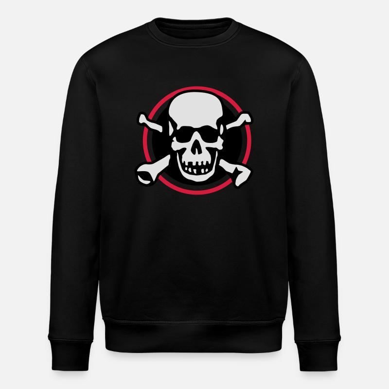 skull_circle_072011_a_3c - Stanley/Stella ROLLER Unisex Organic Sweatshirt - black