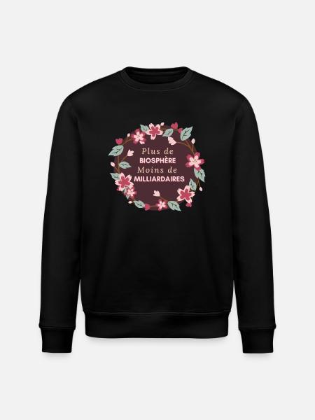 More biosphere, fewer billionaires - Stanley/Stella ROLLER Unisex Organic Sweatshirt - black