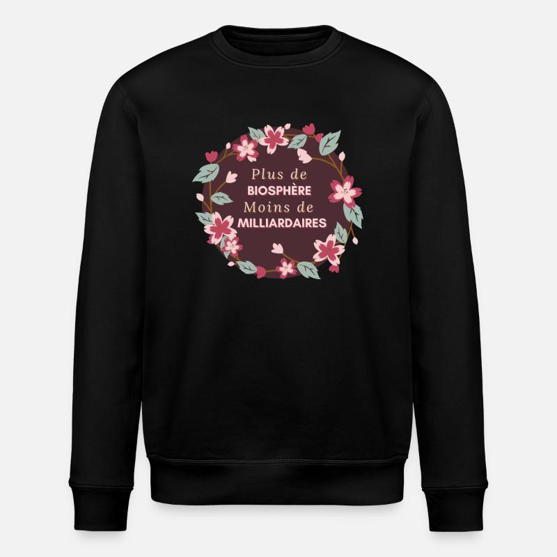 Mehr Biosphäre, weniger Milliardäre - Stanley/Stella Unisex Bio-Sweatshirt ROLLER - Schwarz
