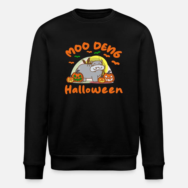 Moo Deng Halloween - Stanley/Stella Unisex Bio-Sweatshirt ROLLER - Schwarz