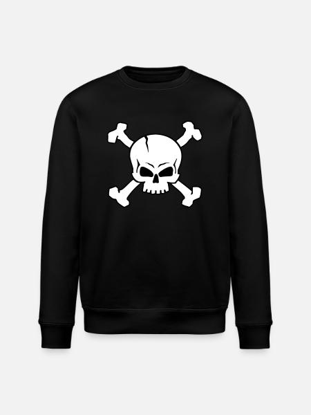 CROSSED SKULL - 2C (W) - Stanley/Stella ROLLER Unisex Organic Sweatshirt - black