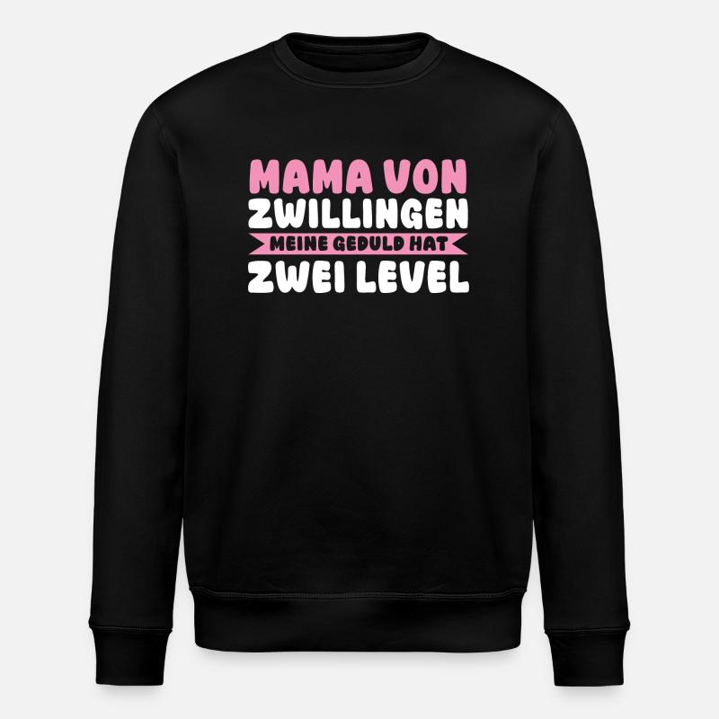 Mama Von Zwillingen - Stanley/Stella Unisex Bio-Sweatshirt ROLLER - Schwarz