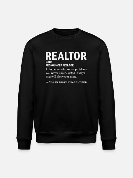 Realtor Real Estate Agent - Stanley/Stella ROLLER Unisex Organic Sweatshirt - black