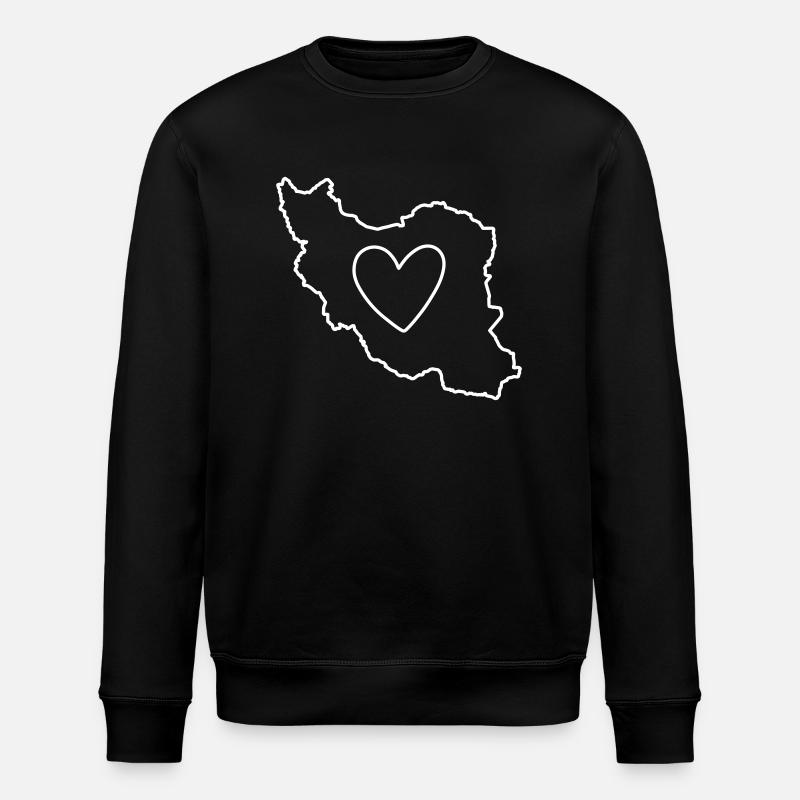 Iran Herz Liebe - Stanley/Stella Unisex Bio-Sweatshirt ROLLER - Schwarz