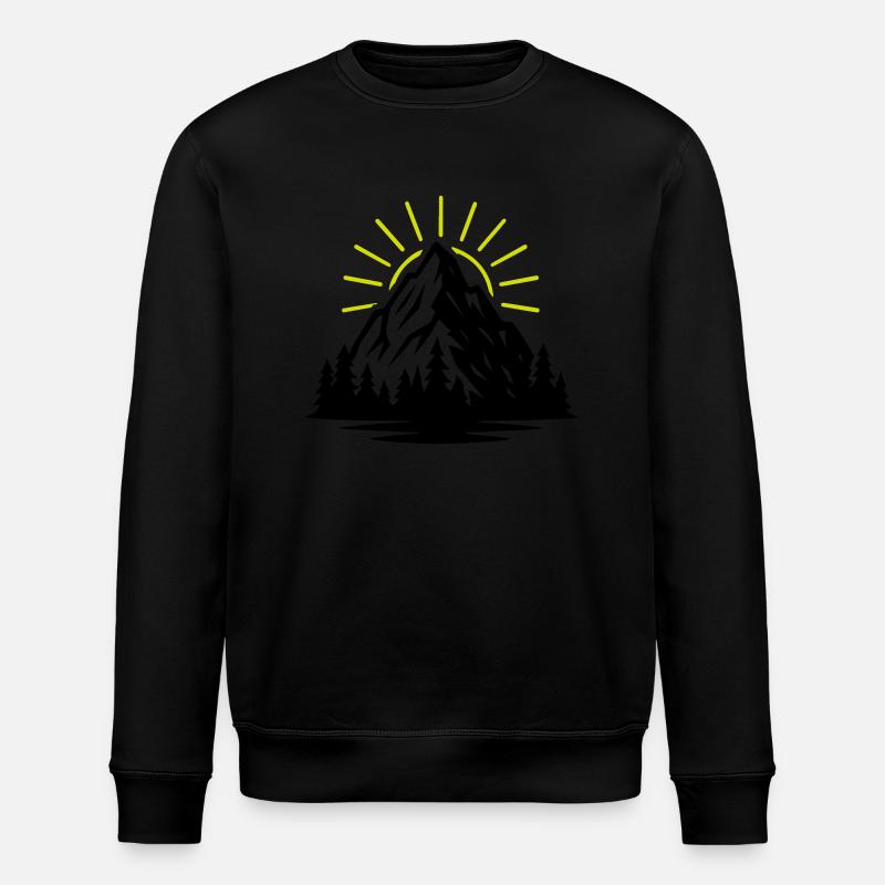 Mountain Nature Sun - Stanley/Stella ROLLER Unisex Organic Sweatshirt - black
