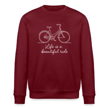 Fahrrad Lineart - Stanley/Stella Unisex Bio-Sweatshirt ROLLER - Burgunderrot - Vorne - Nik (191cm)