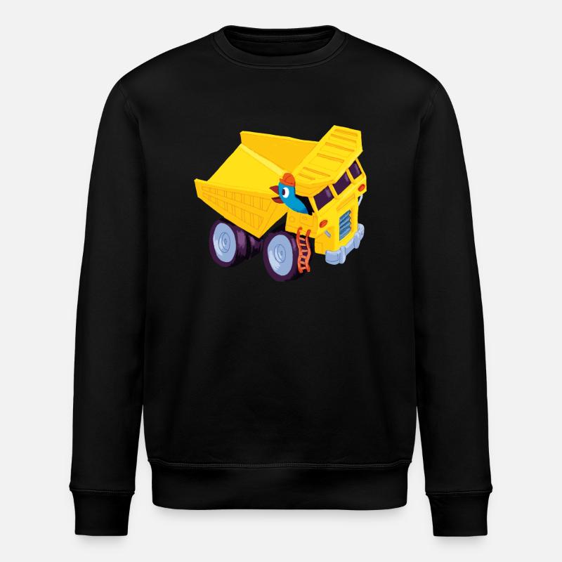 Bird in excavator - Stanley/Stella ROLLER Unisex Organic Sweatshirt - black