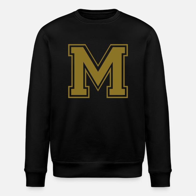 M - Buchstabe - Stanley/Stella Unisex Bio-Sweatshirt ROLLER - Schwarz