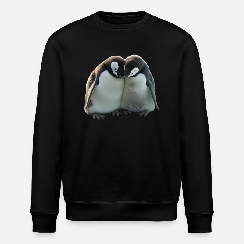 Zwei Pinguine umarmen sich - Stanley/Stella Unisex Bio-Sweatshirt ROLLER - Schwarz