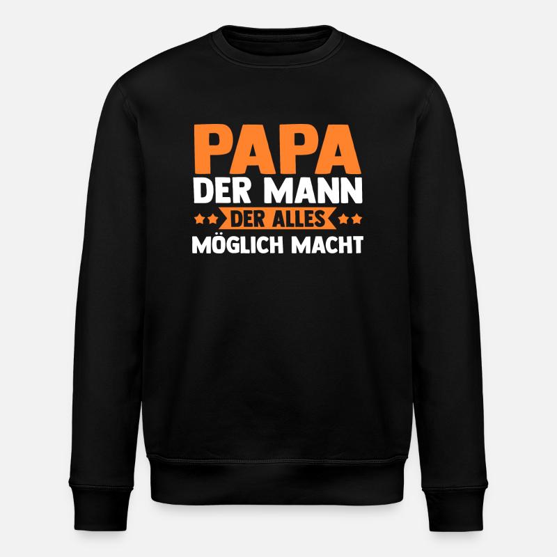 Father Dad - Stanley/Stella ROLLER Unisex Organic Sweatshirt - black