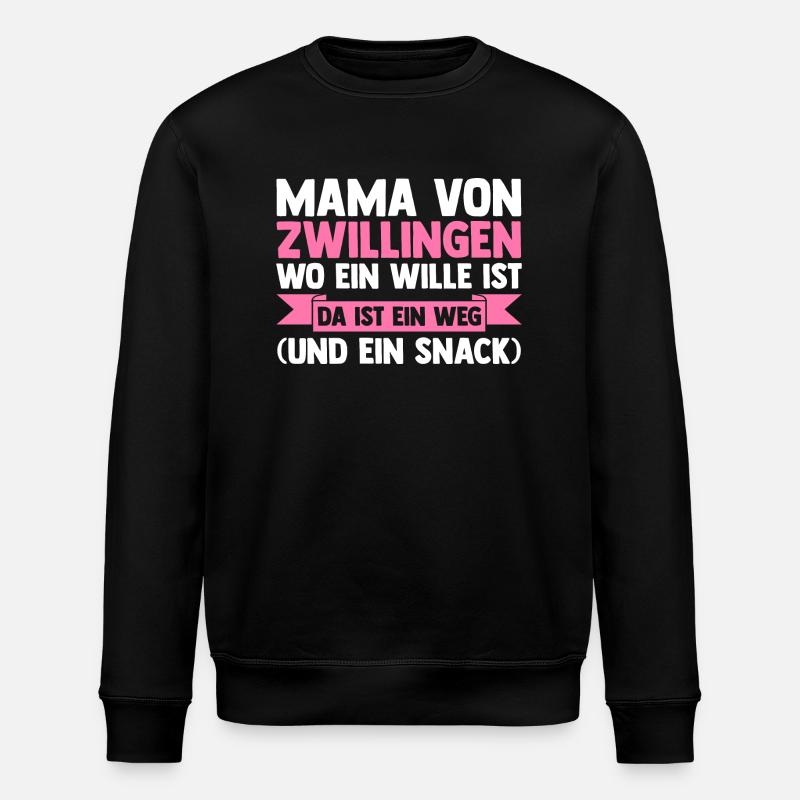 Maman de jumeaux - Sweat bio ROLLER Stanley/Stella Unisexe - noir