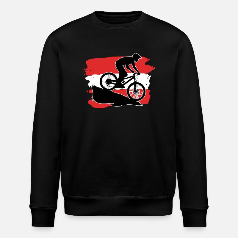 Austria Flag Downhill Biker - Stanley/Stella ROLLER Unisex Organic Sweatshirt - black