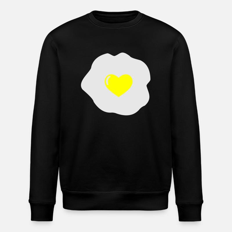 Spiegelei Herz - Stanley/Stella Unisex Bio-Sweatshirt ROLLER - Schwarz