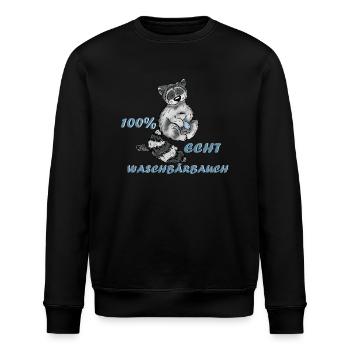 Waschbärbauch - Stanley/Stella Unisex Bio-Sweatshirt ROLLER - Schwarz - Vorne - Nik (191cm)