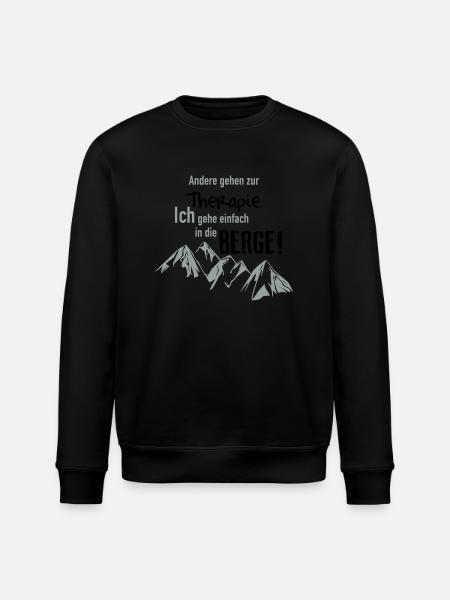 Therapie Berge - Stanley/Stella Unisex Bio-Sweatshirt ROLLER - Schwarz
