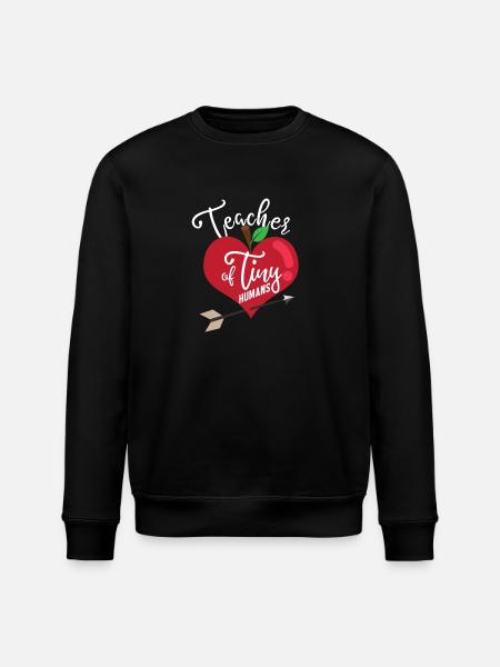 Teacher Shirt - Heart Gift - Stanley/Stella ROLLER Unisex Organic Sweatshirt - black